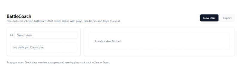 BattleCoach home screen